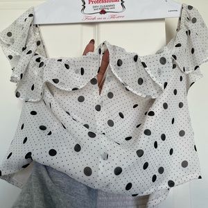 Express off the shoulder/crop top